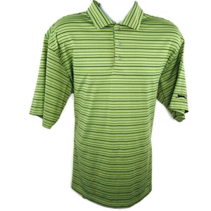 Slazenger Mens Golf Polo Shirt Size XL Green Black Stripe Stretch - Picture 1 of 7