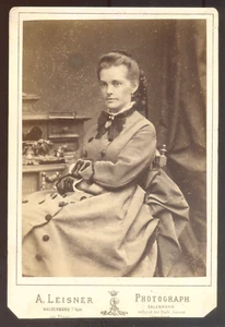 Germany CARTE CABINET A. Leisner photograh, Vintage albumen print c.1875 - Picture 1 of 2