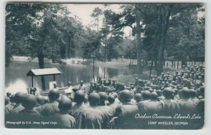 Postcard Soldiers in Outdoor Classroom Edwards Lake Camp Wheeler, GA - Picture 1 of 2