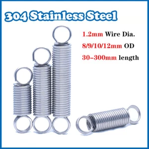 Expansion Tension Extension Spring 1.2mm Wire Dia 8/9/10/12mm OD Stainless Steel - Picture 1 of 12
