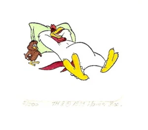 4 x WARNER BROS FOGHORN LEGHORN HAND PAINTED LTD ED ETCHING NO 2/500 - Imagen 1 de 4