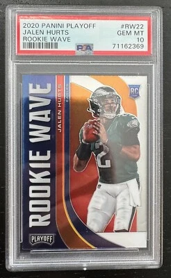 2020 Playoff #22 Jalen Hurts Rookie Wave PSA 10 Rookie RC SP - Image 1 of 2