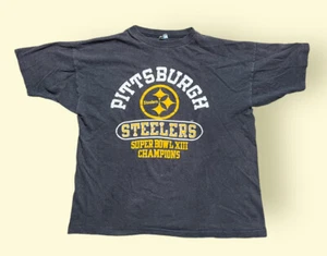 Vintage Pittsburgh Steelers 1970s Champion Blue Bar T Shirt Men’s XL Super Bowl - Picture 1 of 4