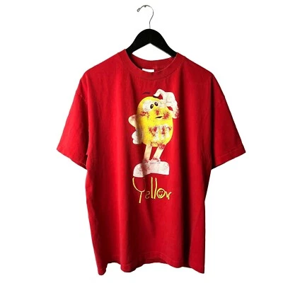 Camiseta 2011 Amarela M&M''s Adulto Vermelha Extra Grande Chocolate Doces Sólida - Imagem 1 de 4