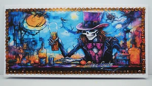 Hecho a mano, promoción especial, tarjeta de felicitación, Halloween, esqueleto - Imagen 1 de 1