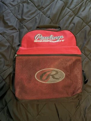 Vintage Rawlings Youth Baseball Soccer Sports Backpack Bag Red - Imagem 1 de 4