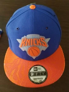 New Era Cap New York Knicks 9Fifty snapback rubber badge blue & orange hat NEW - Picture 1 of 6