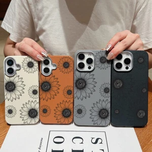 Funda de teléfono girasol para iPhone 16 Pro Max 15 14 13 12 11 cubierta blanda a prueba de golpes - Imagen 1 de 18