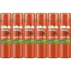Gillette Fusion 5X Action Shave Gel for Men with Almond Oil, For Sensitive Skin - Picture 1 of 7