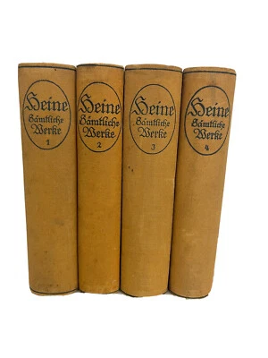 Heinrich Heine's Complete Works 4 Volumes Otto Lachmann 1910s German Foto 1 de 4