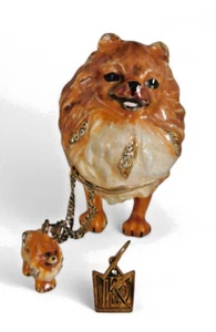 Kingspoint Designs POMERANIAN DOG Bejeweled Hinged Jewelry Box with 20" Necklace - Picture 1 of 24