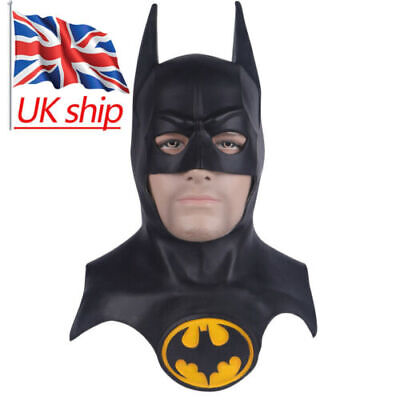 Versione 1989 La Maschera Di Batman Supereroe Cosplay BRUCE WAYNE COMPLETA HEAD MASK Sostegni • 23.63€