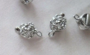 2 Box Clasps 1-1 Floral Silver Colour 10mm x 18mm x 6mm #3599 Aus Seller - Picture 1 of 1