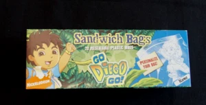 Nickelodeon Go Diego 20 Resealable Plastic Sandwich Bags NEW - Picture 1 of 2