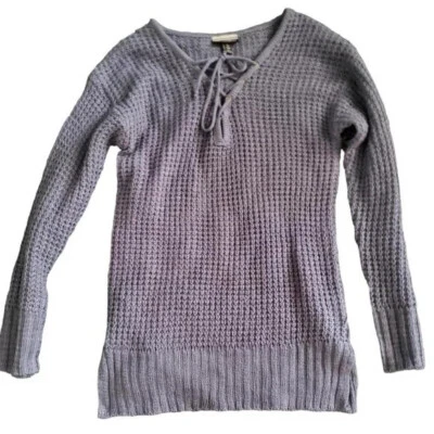 Suéter tejido con cordones azul Allison Brittney talla L Fantasycore Fairycore Boho Foto 1 de 4