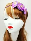 Purple Glitter Flower Garland Headband Girls Hairchain Crown Sugar Skull Boho 