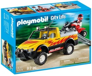 Playmobil 4228 Pick-up et Quad de Course Rouge City life / neuf - new  - Picture 1 of 3