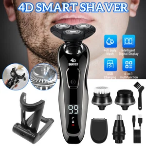 Electric Cordless Shaver Beard Trimmer Bald Head Razor Wet/Dry Men Grooming Kits - Picture 1 of 14