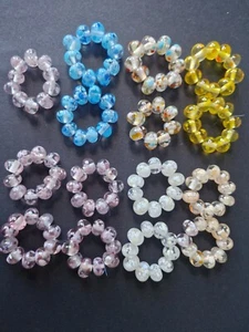 HANDMADE VARIOUS CHUNKY FRIT DONUT LAMPWORK GLASS BEADS - Picture 1 of 10