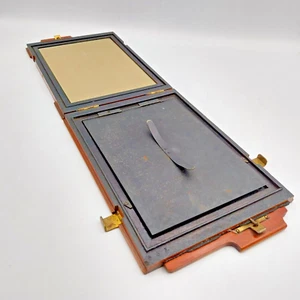 Thornton Pickard 6.5 x 4.75 Inch Glass Plate Holder - Mahogany Body - Picture 1 of 11