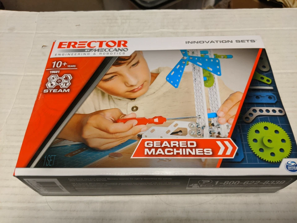 Meccano Innovation Sets Geared Machines Steam 19601 Erector Set