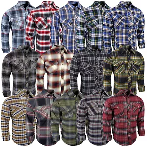 Flannel Plaid Workwear Shirt Mens Rugged Thick Brawny Button Up Pockets sz S-4X! - Picture 1 of 38