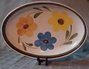 Große VillaWare Blumenplatte Teller Keramik Hergestellt in Italien 15 1/2" L 11" B - Bild 1 von 13