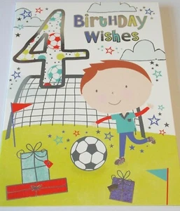 Boy's 4th Birthday. Birthday Card. Kidz Club Range by Silverline Cards. - Picture 1 of 6