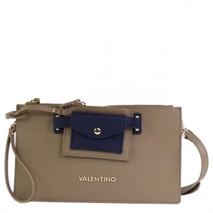 VALENTINO BAGS Prestigio Mujer Bolso de Bandolera Embrague Gris Topo Azul Nuevo - Imagen 1 de 4