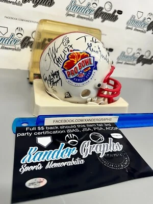 Minicasco Pro Bowl Hof 2000 firmado Tony Gonzalez Terry Glenn Mawae + certificado de autenticidad 4-XG Foto 1 de 4