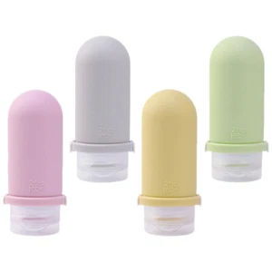 4 Pcs Leak-proof Silicone Bottle Travel Containers for Toiletries - Picture 1 of 12