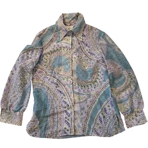 Vintage 70's Ralph Originals Medium Paisley Sheer Spring Y2K 90's - Picture 1 of 5