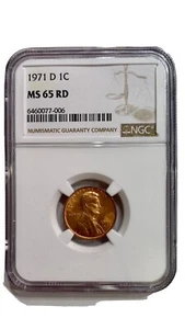 1971 D Lincoln Penny MS 65 RD NGC zertifiziert - Bild 1 von 3