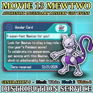 Pokemon Black (2) and White (2) Movie 13 Mewtwo Event Distribution Service - Picture 1 of 12