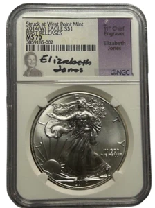 NGC 2014 W MS70 American Silver Eagle S$1 First Releases (Top Pop) 3859185-002 - Picture 1 of 2