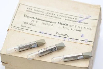 10x Original DDR Telefon- / Signal-Lampe RFT TGL 10449, T6.8, 24 V / 25 mA, NOS - Bild 1 von 4