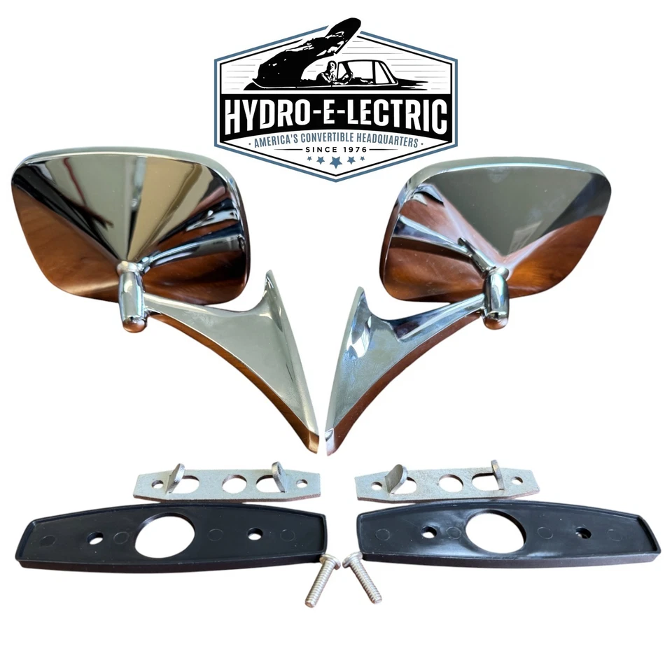 Chrome Exterior Side Rear View Mirrors - Pair- for 1971-1973 Oldsmobile - Image 1 of 4