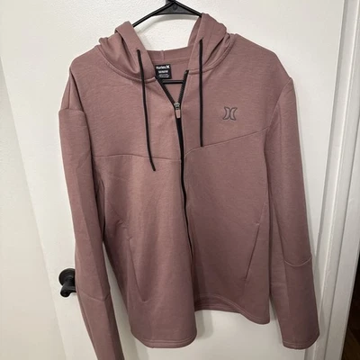Chaqueta con capucha Hurley Exist Block para hombre, rosa topo, mediana,  Foto 1 de 4