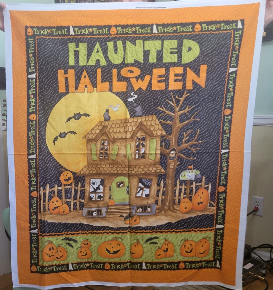 Debbie Mumm Casa de Halloween Embrujada Panel de Tela Grande 36" x 40"-Nuevo Foto 1 de 1