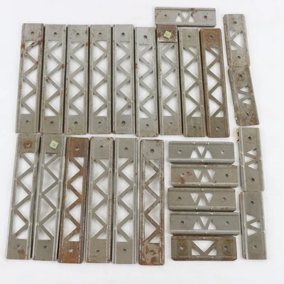 Lote De 25 Piezas Kit Construcción Caballete Metal Montador Meccano Vintage 6" 3" Foto 1 de 2