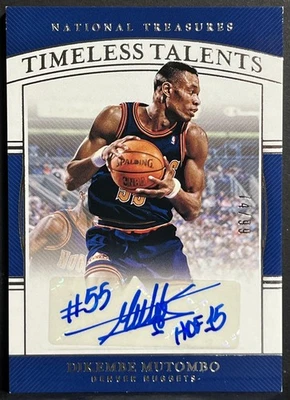 2019-20 National Treasures Dikembe Mutombo Timeless Talents Auto #TTS-DKM /99 - Image 1 of 2