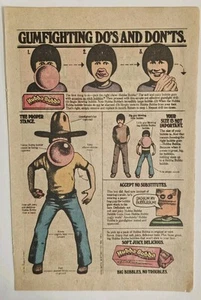 VINTAGE Print Ad B6C4 80s 70s Hubba Bubba Bubble Battle Gum Do's And Don'ts - Picture 1 of 1