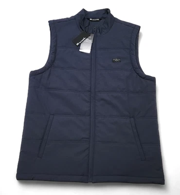 Travis Mathew Men's LARGE Vest Insulated Full Zip Cold Shoulder Blue Indigo Golf - Image 1 of 4