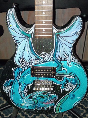 Custom Dave Mustaine Rust in Peace Blue Flying V Electric Guitar