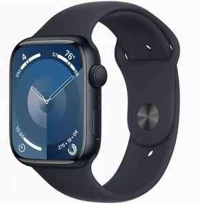 Apple Watch Series 9 A2984 Midnight 45mm 4G aluminium klasa C 1 rok gwarancji w Wielkiej Brytanii - Zdjęcie 1 z 9