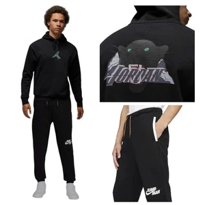 Air Jordan 2 PC Sweatsuit Halloween Mens Size XL Fleece Hoodie Joggers Panther - Picture 1 of 14