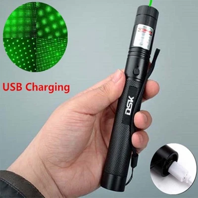 Lápiz puntero láser verde astronomía estelar 9900 millas 532 nm USB recargable Lazer Foto 1 de 4