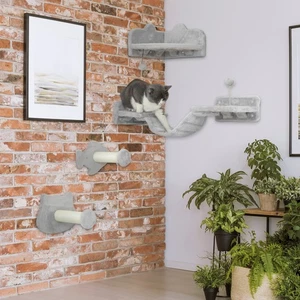 PawHut Katzen Kletterwand Set, 4-tlg. Katzenmöbel Sisal, für Katzen bis 5 kg - Bild 1 von 10