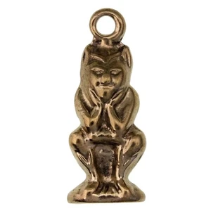 Vintage Lucky ISLE OF MAN PIXIE Charm BRASS Piskie Pisky Pixy Pendant Tamper 202 - Picture 1 of 6