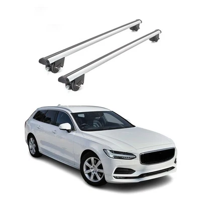 Barras transversales portaequipajes 220 libras para Volvo V90 2018-2021 gris 2 piezas Foto 1 de 4